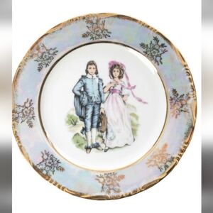 N.C. Cameron & Sons, Vintage Blue Boy and Pinkie design Porcelain Dessert Plate